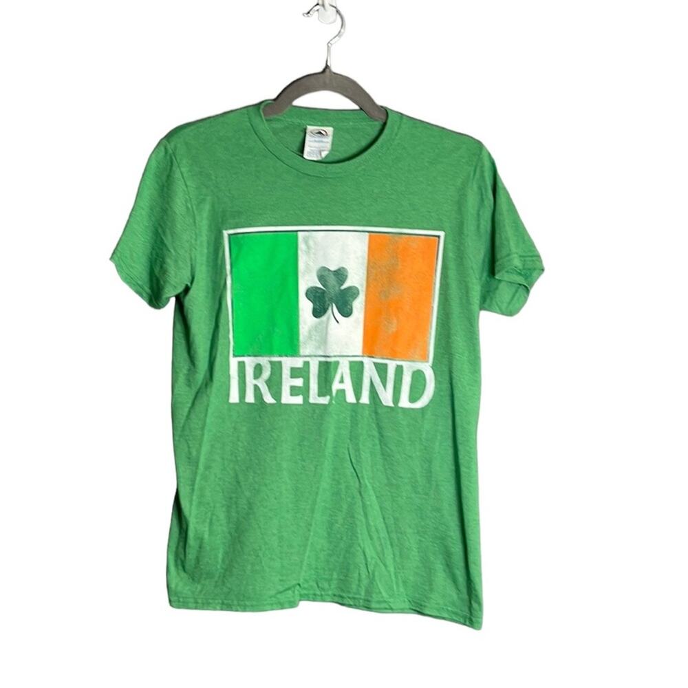 Men’s Green Ireland Short Sleeve Crewneck Graphic T Shirt Size Small